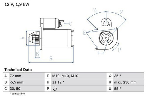 Motorino avviamento bosch - motorino, di